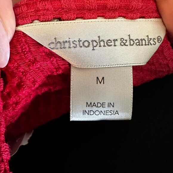 NWT Christopher & Banks Red Boxy Top M – Effortless Chic, 4th of July - Picture 5 of 7